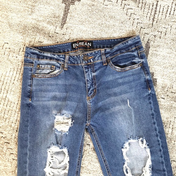 ENJEAN Distressed cuffed Jeans size 13 - Picture 2 of 7